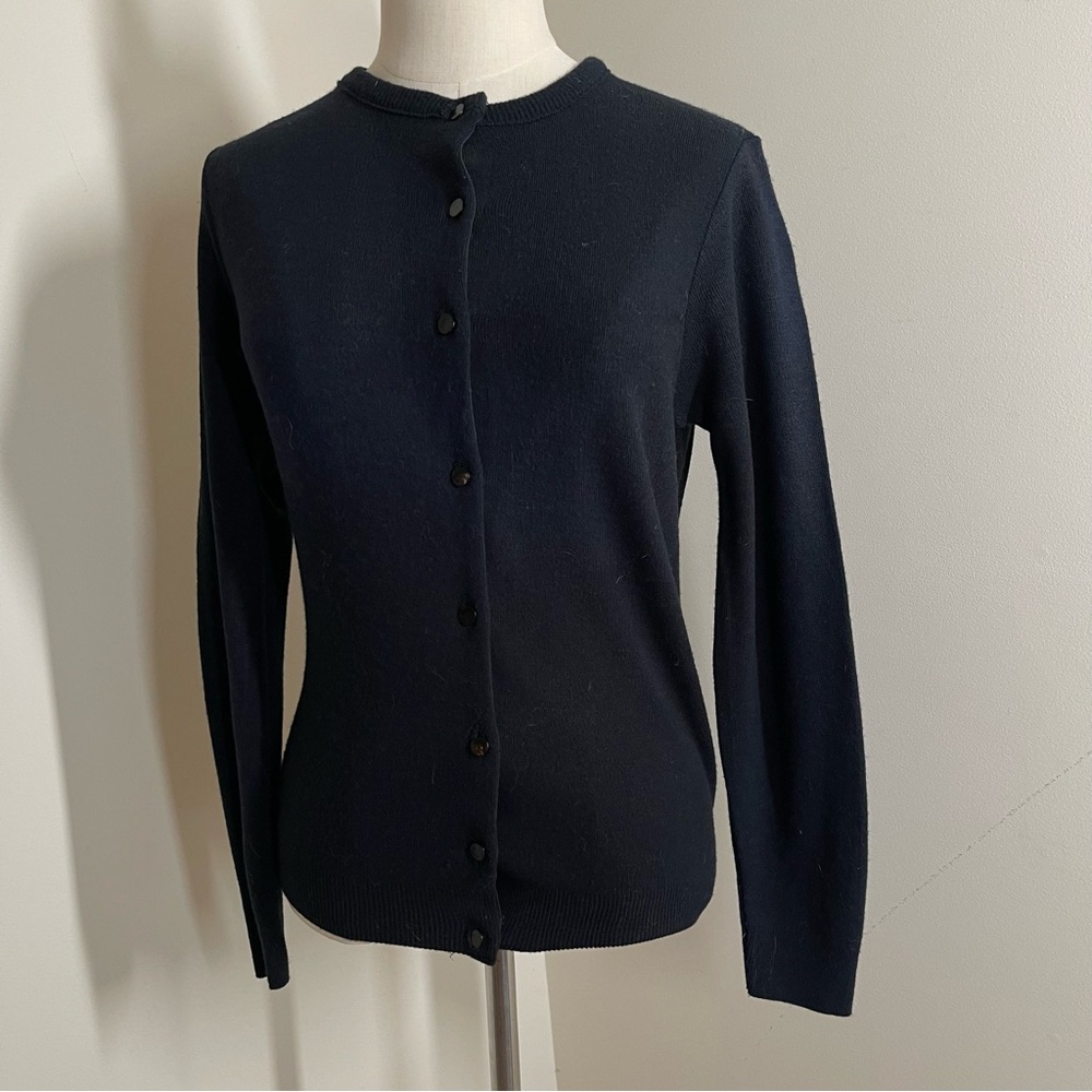 NEW! College Point Black -SZ S- Acrylic Soft Long Sleeve Knit Cardigan Sweater
